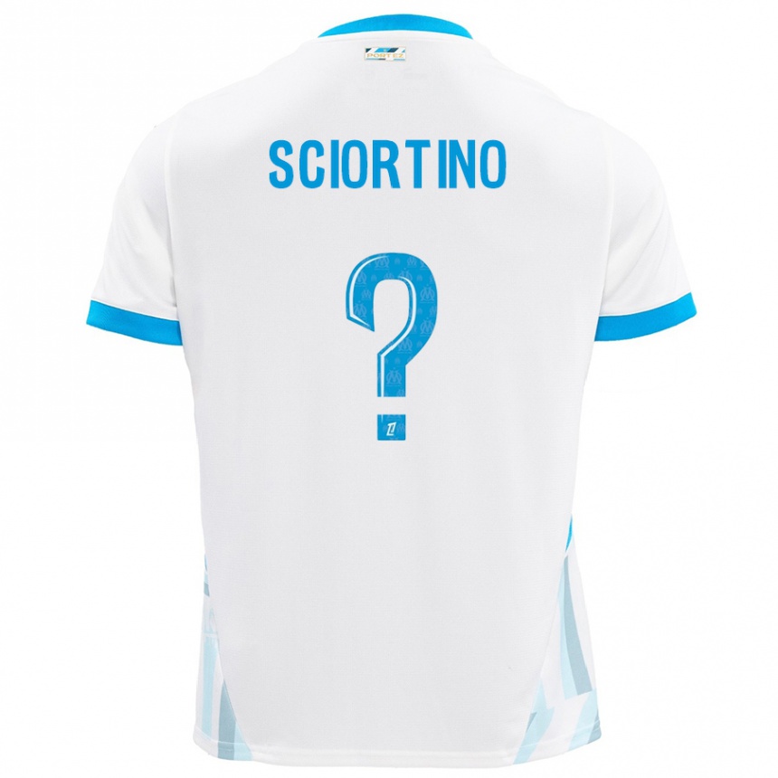 Hombre Fútbol Camiseta Paolo Sciortino #0 Blanco Azul Cielo 1ª Equipación 2024/25