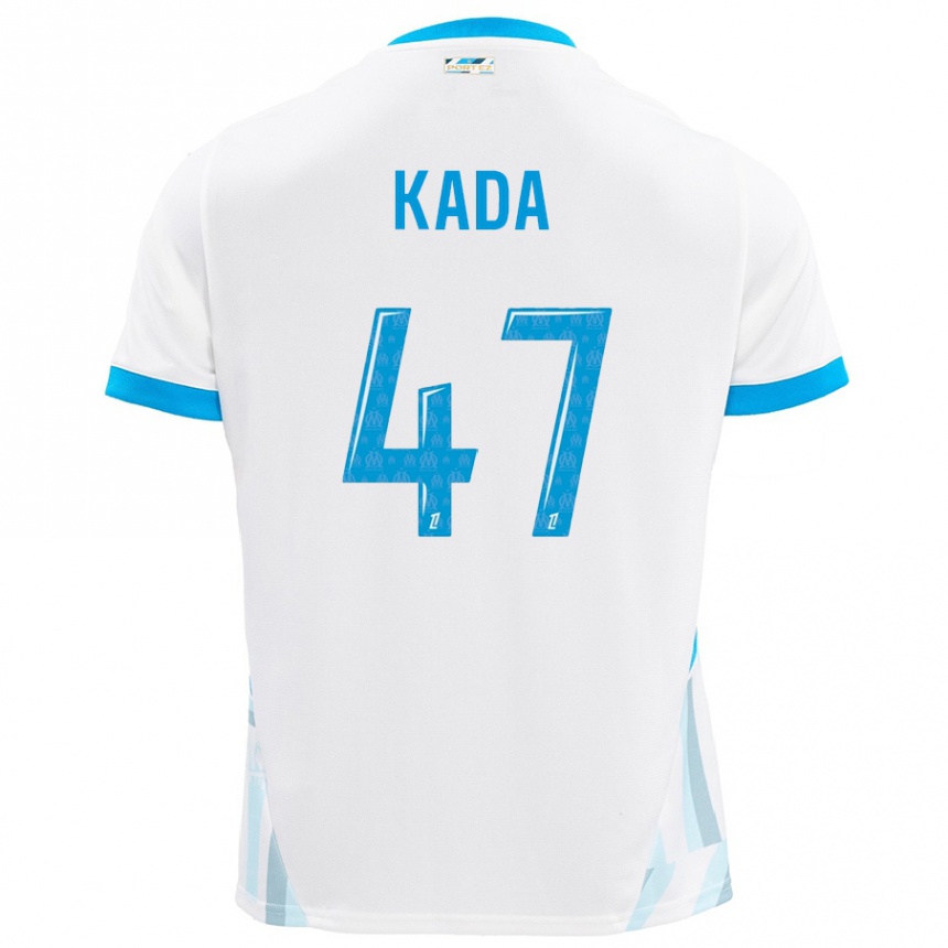 Hombre Fútbol Camiseta Joakim Kada #47 Blanco Azul Cielo 1ª Equipación 2024/25