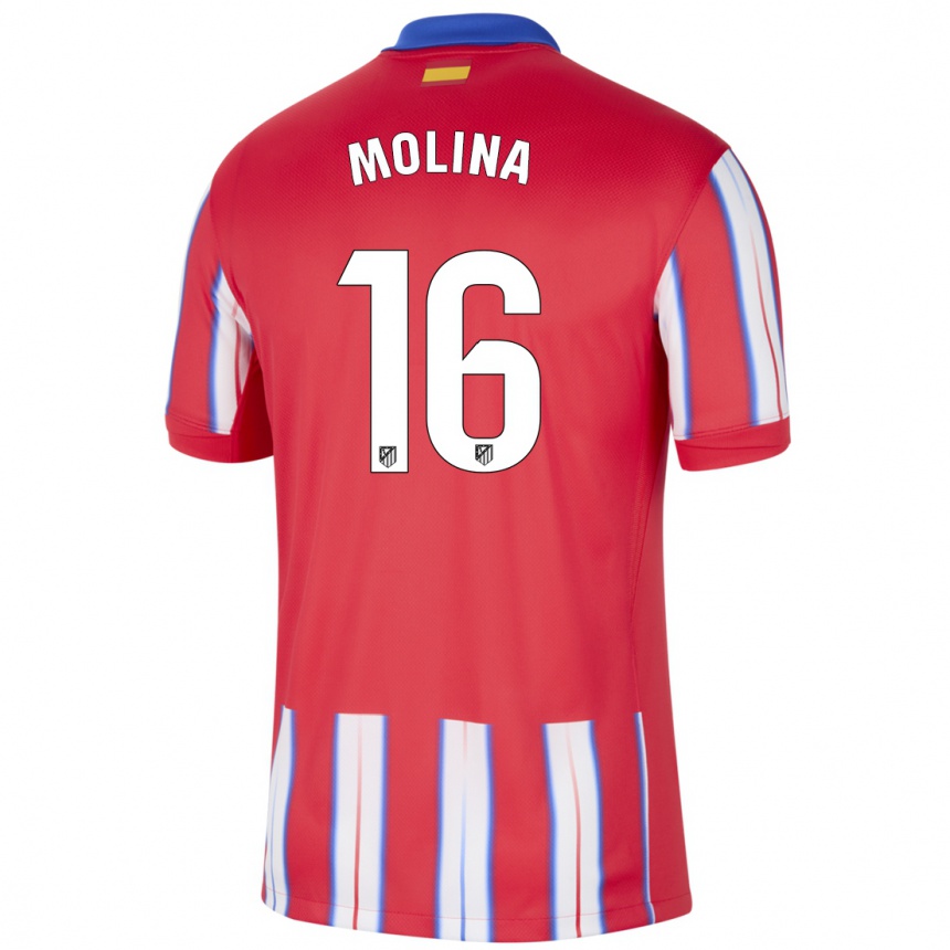 Hombre Fútbol Camiseta Nahuel Molina #16 Rojo Blanco Azul 1ª Equipación 2024/25