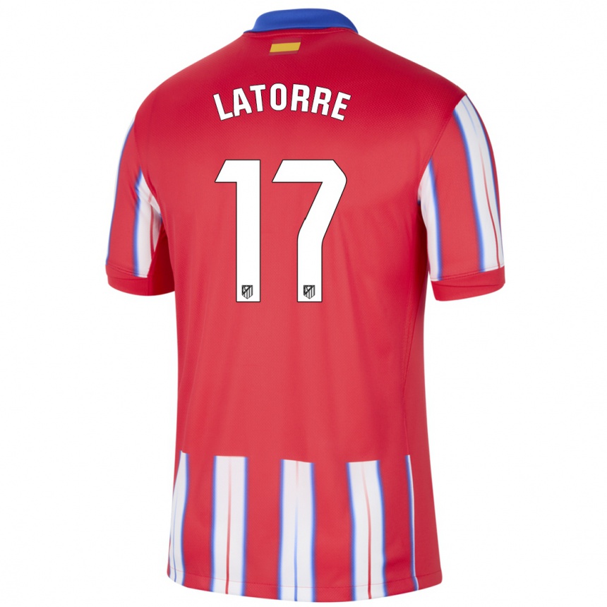 Hombre Fútbol Camiseta Barbara Latorre #17 Rojo Blanco Azul 1ª Equipación 2024/25