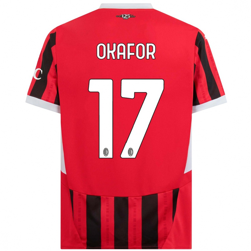 Hombre Fútbol Camiseta Noah Okafor #17 Rojo Negro 1ª Equipación 2024/25