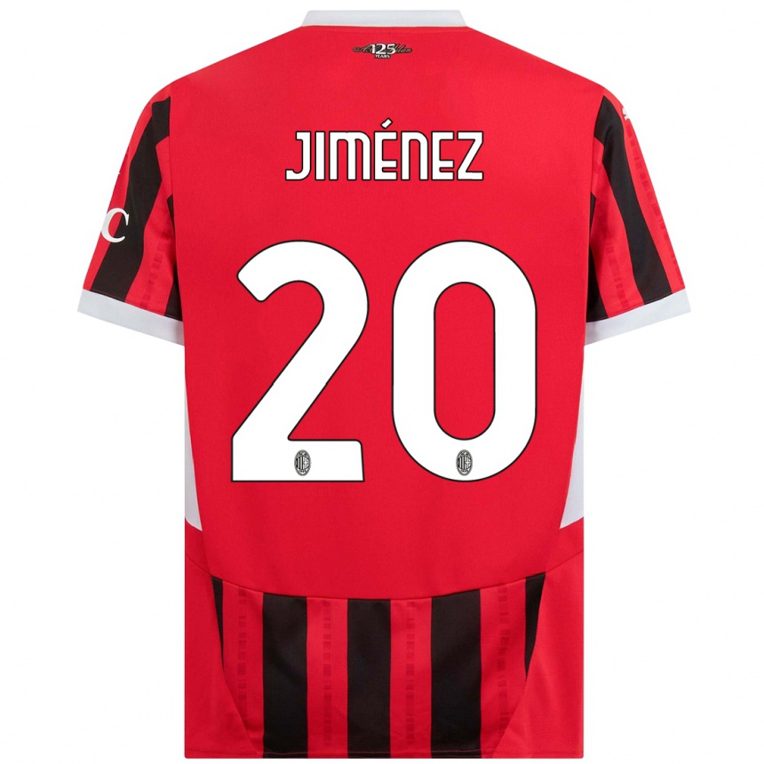 Hombre Fútbol Camiseta Álex Jiménez #20 Rojo Negro 1ª Equipación 2024/25