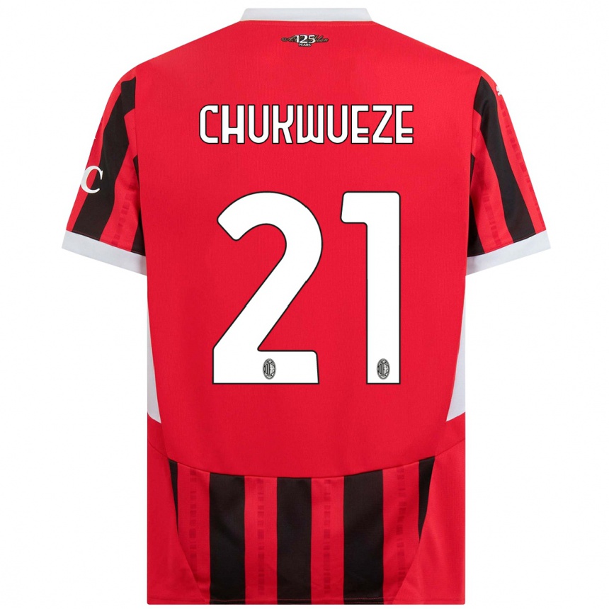 Hombre Fútbol Camiseta Samuel Chukwueze #21 Rojo Negro 1ª Equipación 2024/25