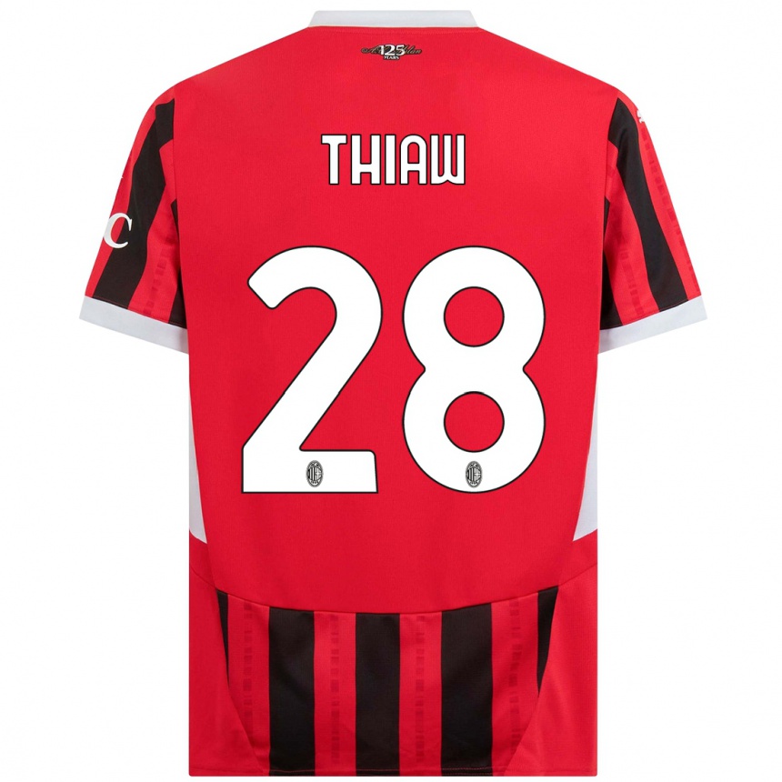 Hombre Fútbol Camiseta Malick Thiaw #28 Rojo Negro 1ª Equipación 2024/25