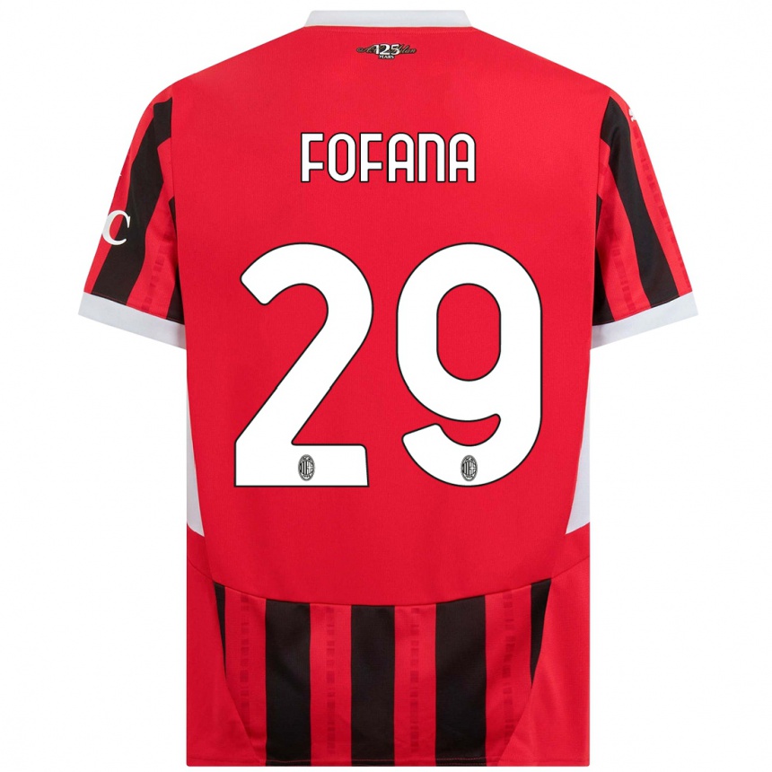 Hombre Fútbol Camiseta Youssouf Fofana #29 Rojo Negro 1ª Equipación 2024/25