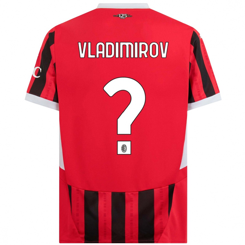 Hombre Fútbol Camiseta Valeri Vladimirov #0 Rojo Negro 1ª Equipación 2024/25