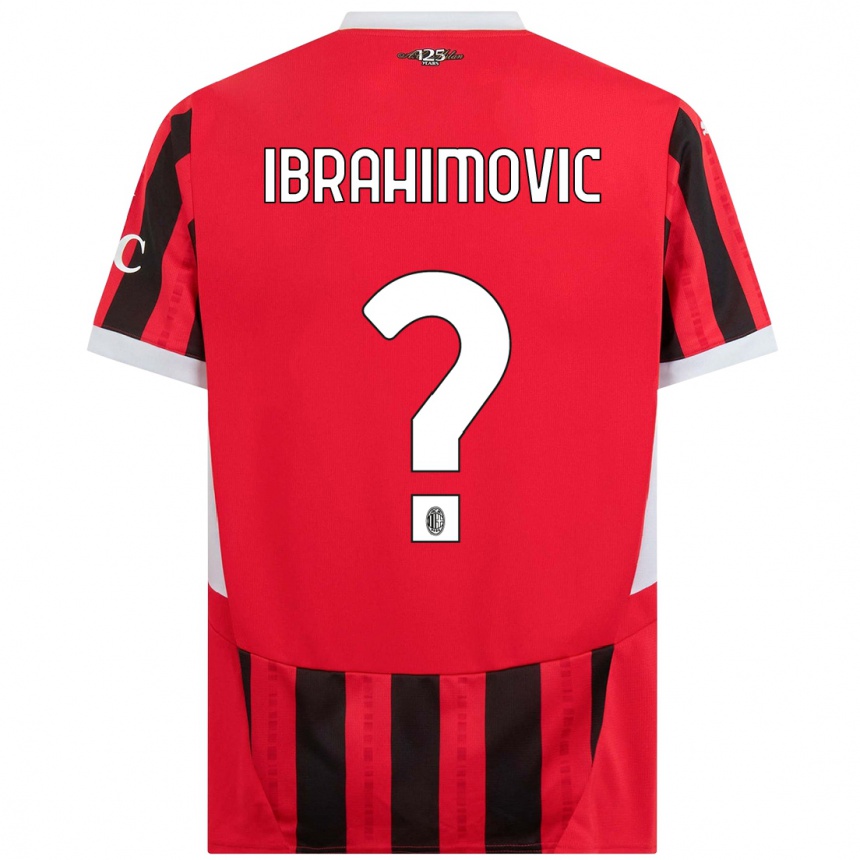 Hombre Fútbol Camiseta Vincent Ibrahimovic #0 Rojo Negro 1ª Equipación 2024/25