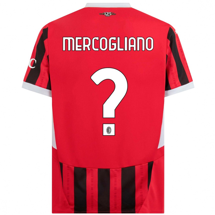 Hombre Fútbol Camiseta Mattia Mercogliano #0 Rojo Negro 1ª Equipación 2024/25