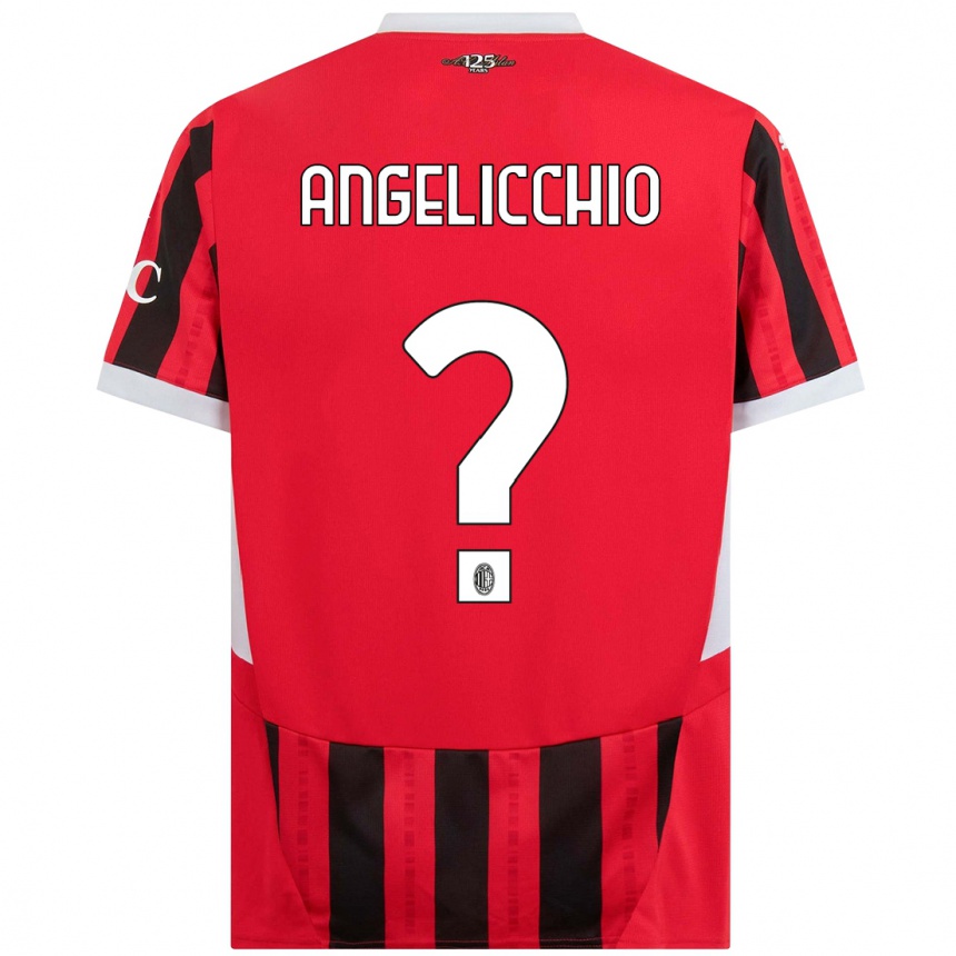 Hombre Fútbol Camiseta Mattia Angelicchio #0 Rojo Negro 1ª Equipación 2024/25