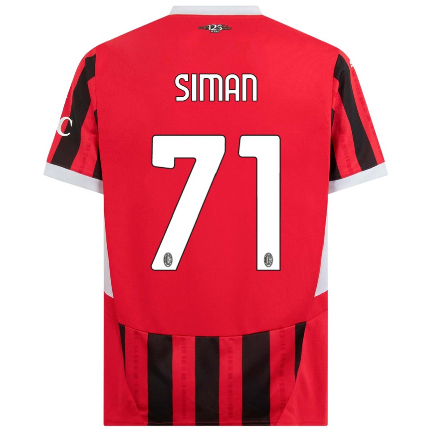 Hombre Fútbol Camiseta Alexandru Șiman #71 Rojo Negro 1ª Equipación 2024/25