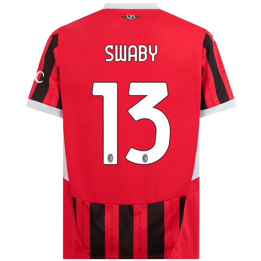 Hombre Fútbol Camiseta Allyson Swaby #13 Rojo Negro 1ª Equipación 2024/25