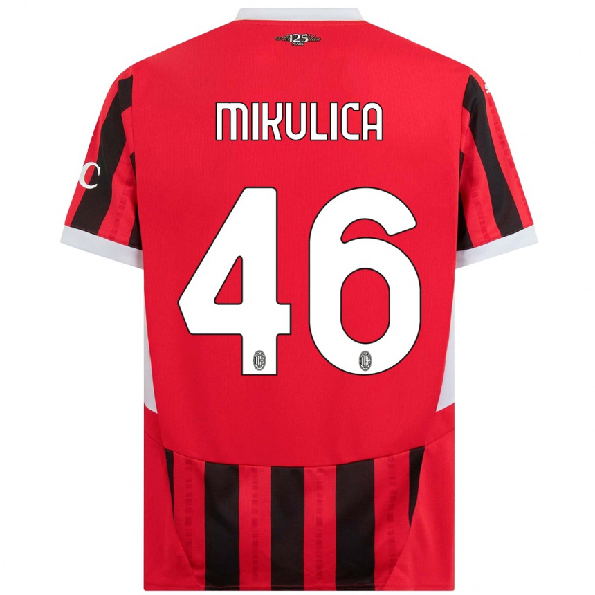 Hombre Fútbol Camiseta Petra Mikulica #46 Rojo Negro 1ª Equipación 2024/25