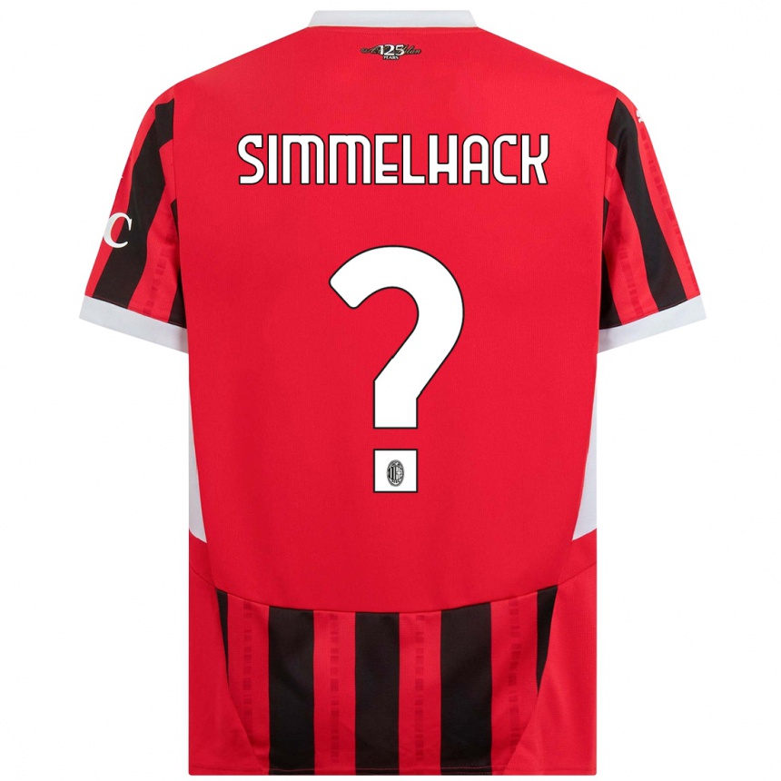 Hombre Fútbol Camiseta Alexander Simmelhack #0 Rojo Negro 1ª Equipación 2024/25