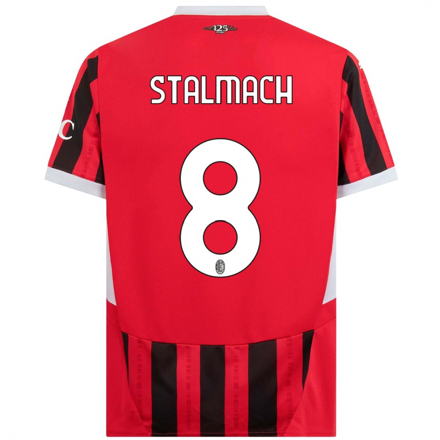 Hombre Fútbol Camiseta Dariusz Stalmach #8 Rojo Negro 1ª Equipación 2024/25