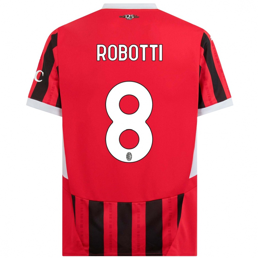 Hombre Fútbol Camiseta Giovanni Robotti #8 Rojo Negro 1ª Equipación 2024/25