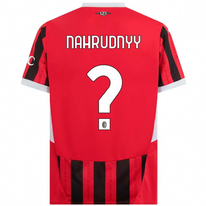 Hombre Fútbol Camiseta Vladislav Nahrudnyy #0 Rojo Negro 1ª Equipación 2024/25