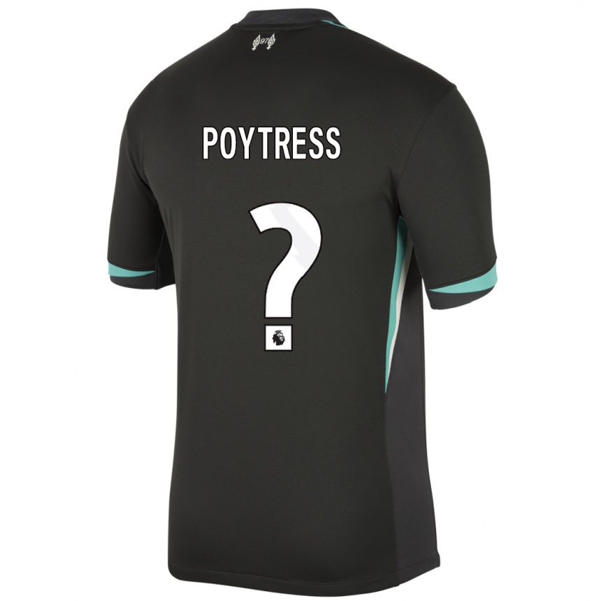 Hombre Fútbol Camiseta Jacob Poytress #0 Negro Antracita Blanco 2ª Equipación 2024/25