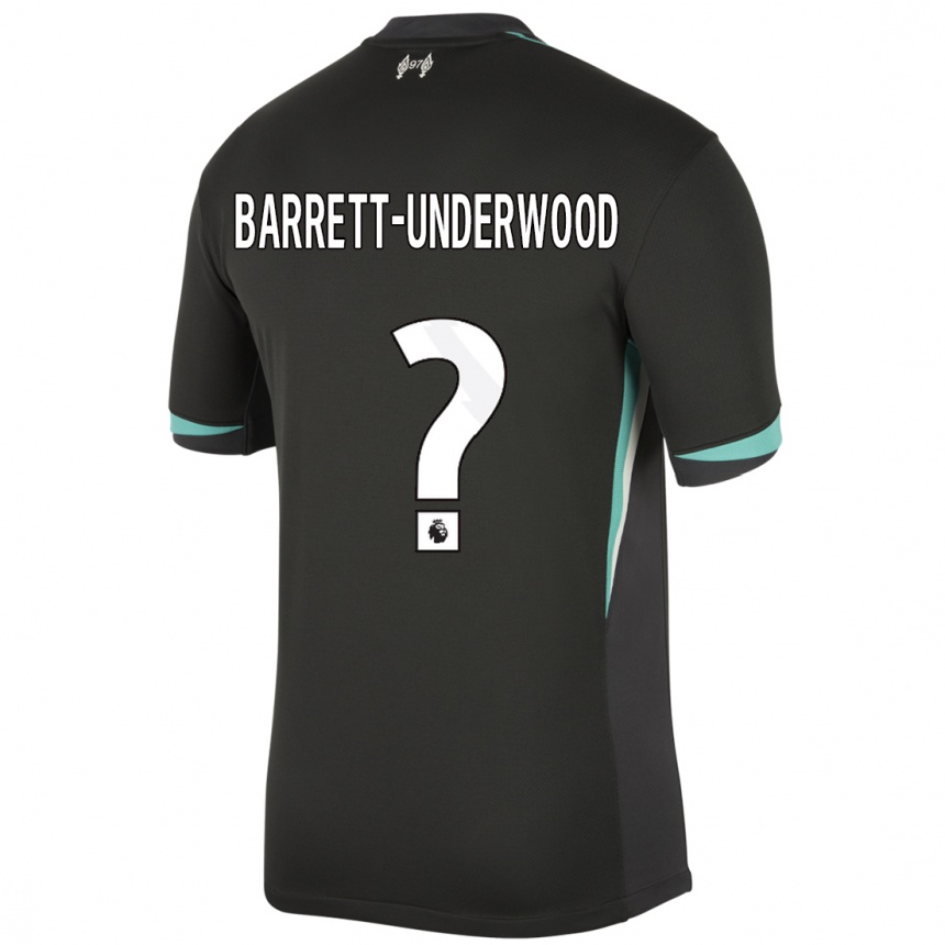 Hombre Fútbol Camiseta Keehan Barrett-Underwood #0 Negro Antracita Blanco 2ª Equipación 2024/25