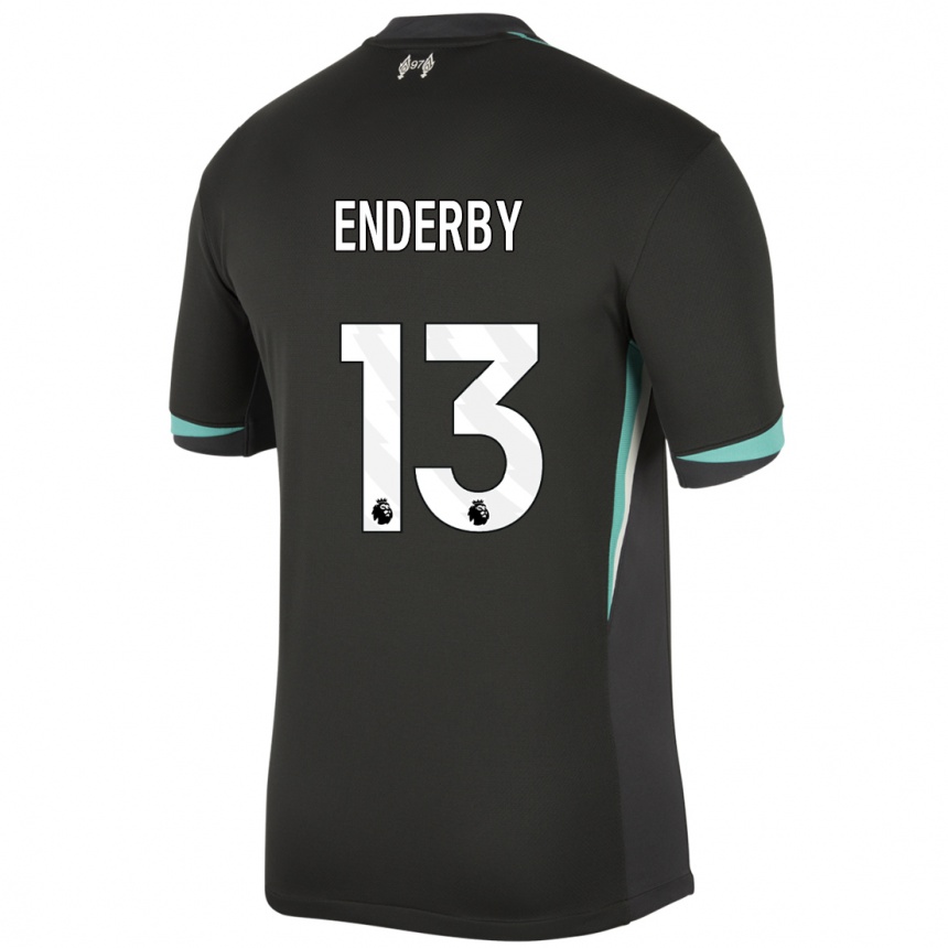 Hombre Fútbol Camiseta Mia Enderby #13 Negro Antracita Blanco 2ª Equipación 2024/25