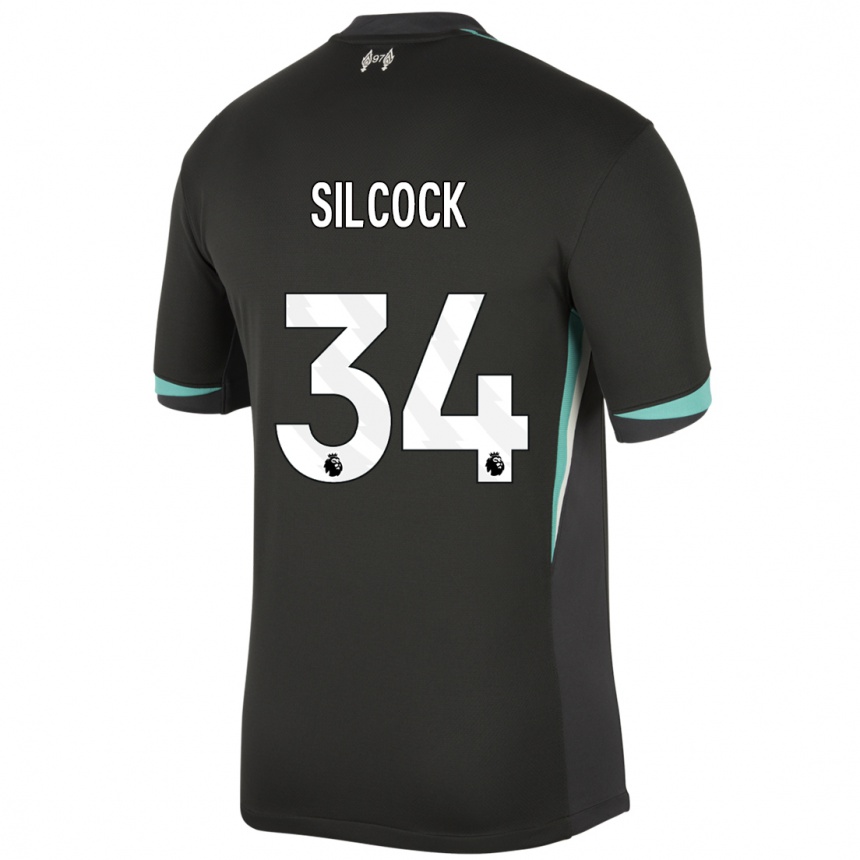 Hombre Fútbol Camiseta Hannah Silcock #34 Negro Antracita Blanco 2ª Equipación 2024/25