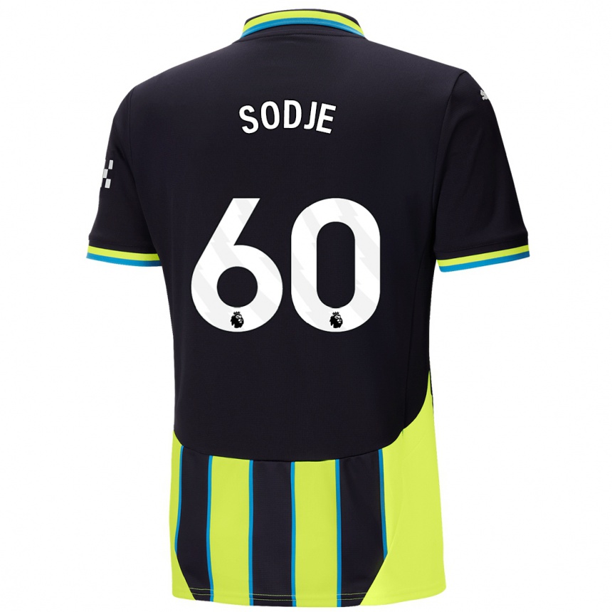 Hombre Fútbol Camiseta Tai Sodje #60 Azul Amarillo 2ª Equipación 2024/25