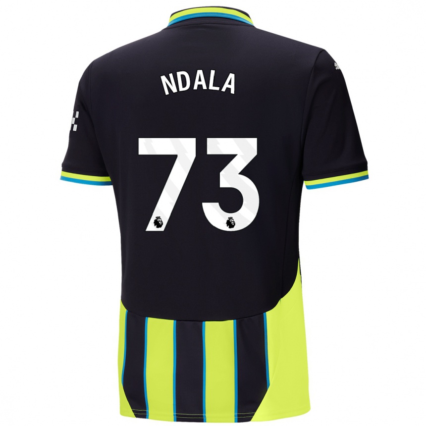 Hombre Fútbol Camiseta Joel Ndala #73 Azul Amarillo 2ª Equipación 2024/25