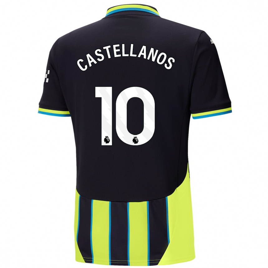 Hombre Fútbol Camiseta Deyna Castellanos #10 Azul Amarillo 2ª Equipación 2024/25