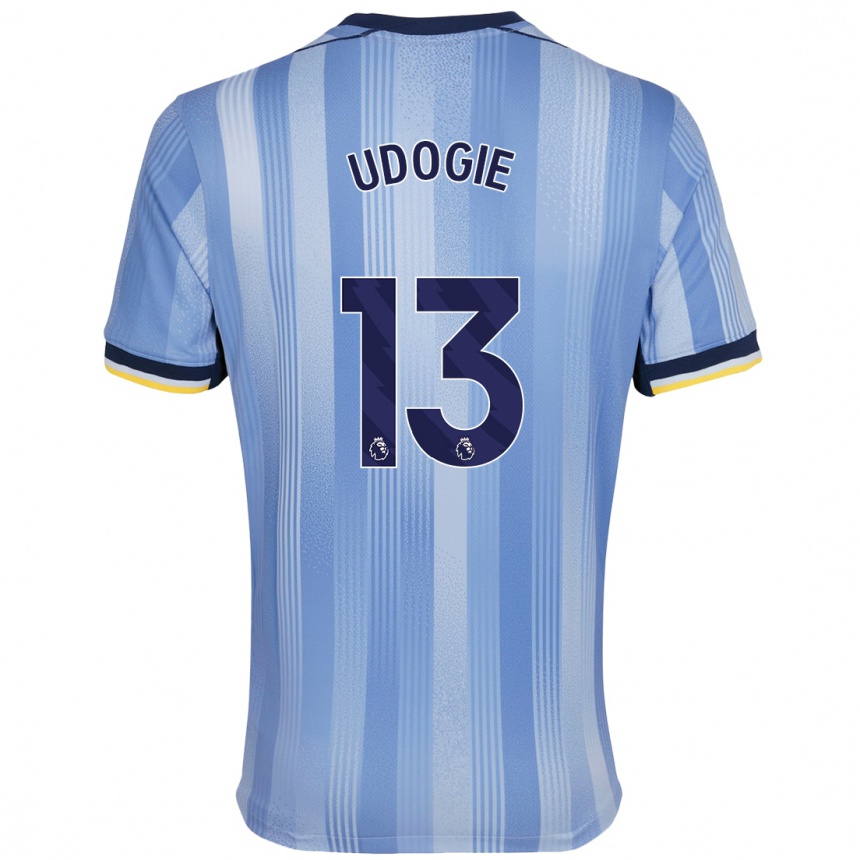 Hombre Fútbol Camiseta Destiny Udogie #13 Azul Claro 2ª Equipación 2024/25