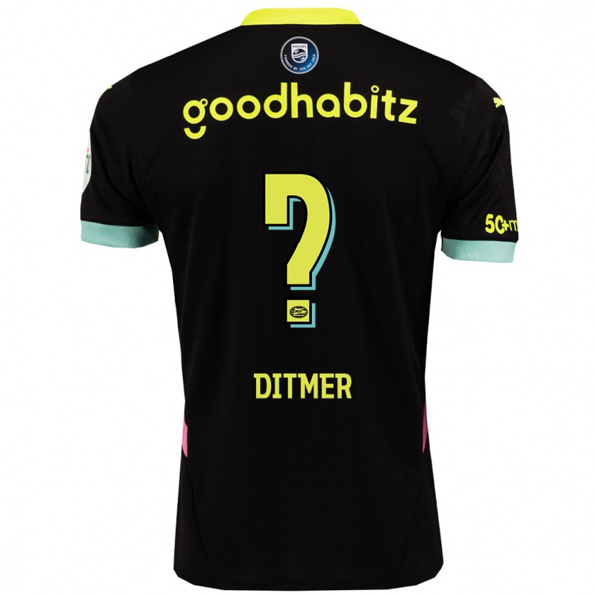 Hombre Fútbol Camiseta Sébas Ditmer #0 Negro Amarillo 2ª Equipación 2024/25