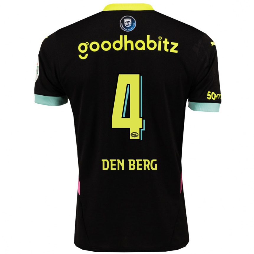 Hombre Fútbol Camiseta Mandy Van Den Berg #4 Negro Amarillo 2ª Equipación 2024/25