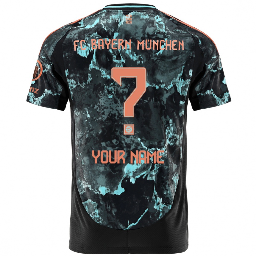 Hombre Fútbol Camiseta Su Nombre #0 Negro 2ª Equipación 2024/25