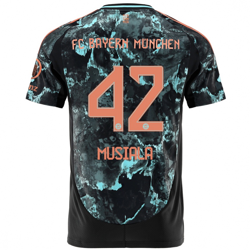 Hombre Fútbol Camiseta Jamal Musiala #42 Negro 2ª Equipación 2024/25