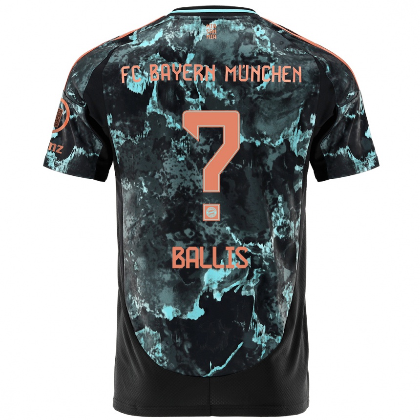 Hombre Fútbol Camiseta Benjamin Ballis #0 Negro 2ª Equipación 2024/25