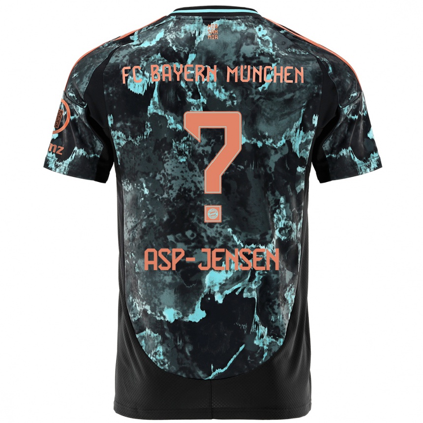 Hombre Fútbol Camiseta Jonathan Asp-Jensen #0 Negro 2ª Equipación 2024/25