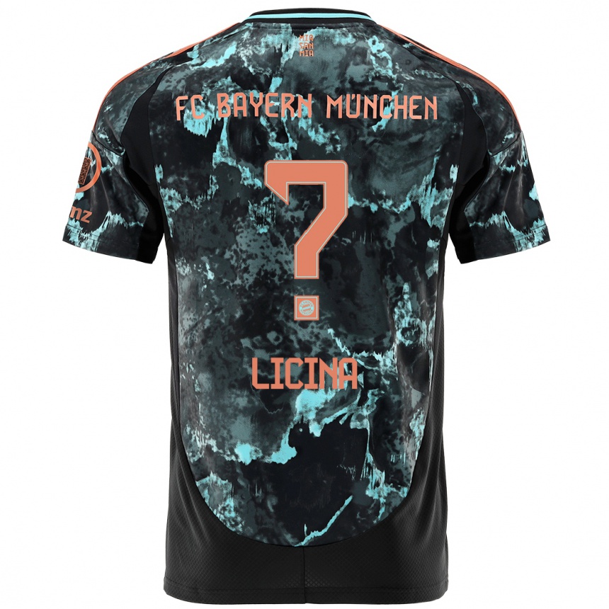 Hombre Fútbol Camiseta Adin Licina #0 Negro 2ª Equipación 2024/25