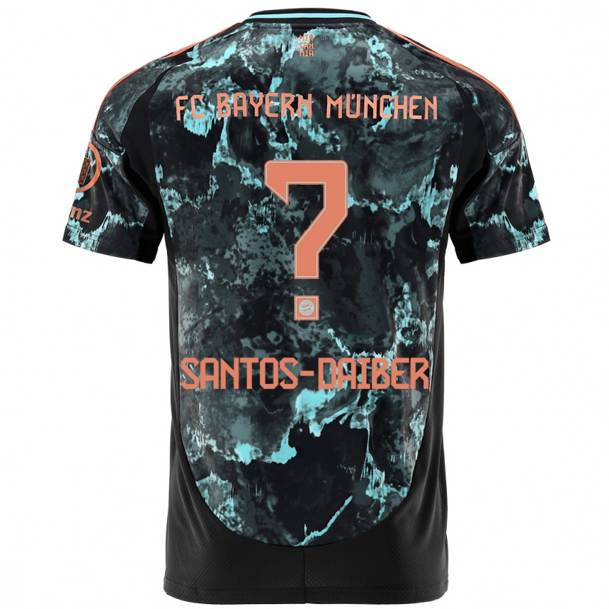 Hombre Fútbol Camiseta David Santos-Daiber #0 Negro 2ª Equipación 2024/25