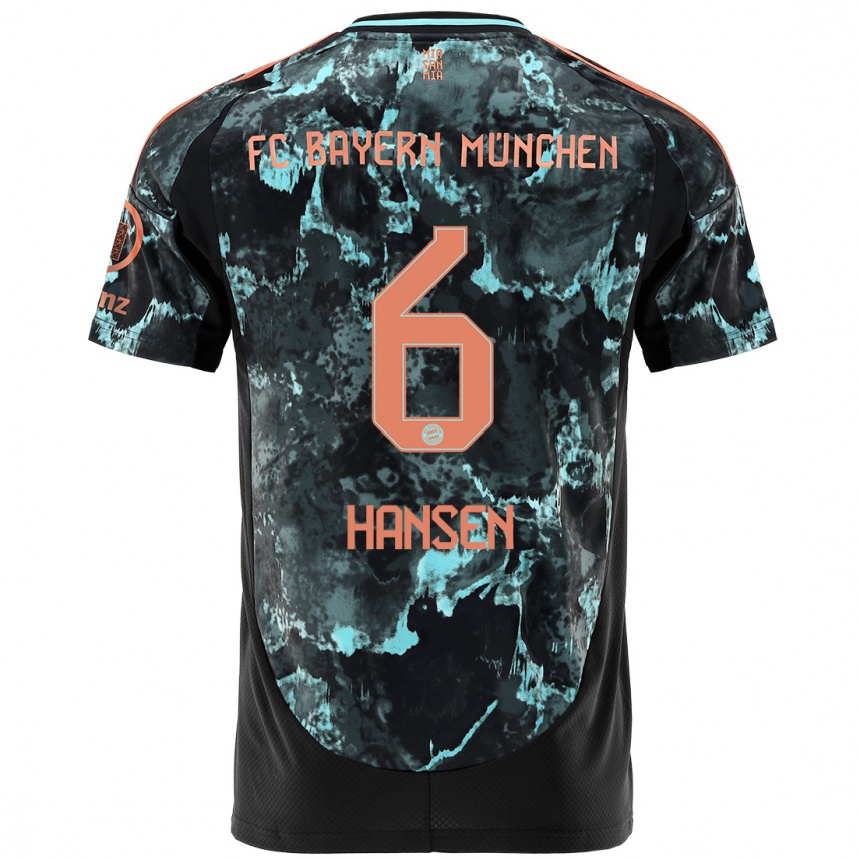 Hombre Fútbol Camiseta Tuva Hansen #6 Negro 2ª Equipación 2024/25