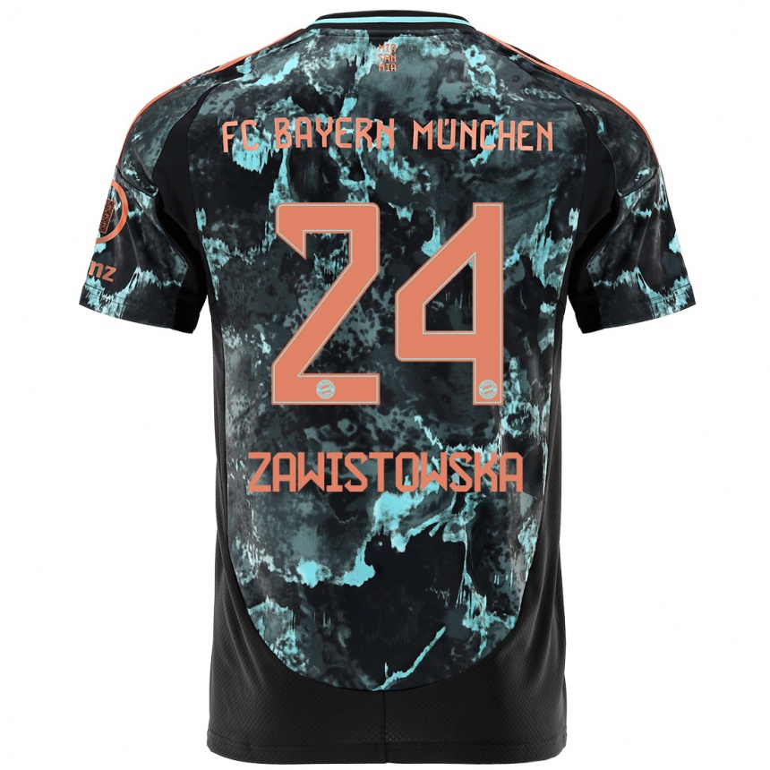 Hombre Fútbol Camiseta Weronika Zawistowska #24 Negro 2ª Equipación 2024/25