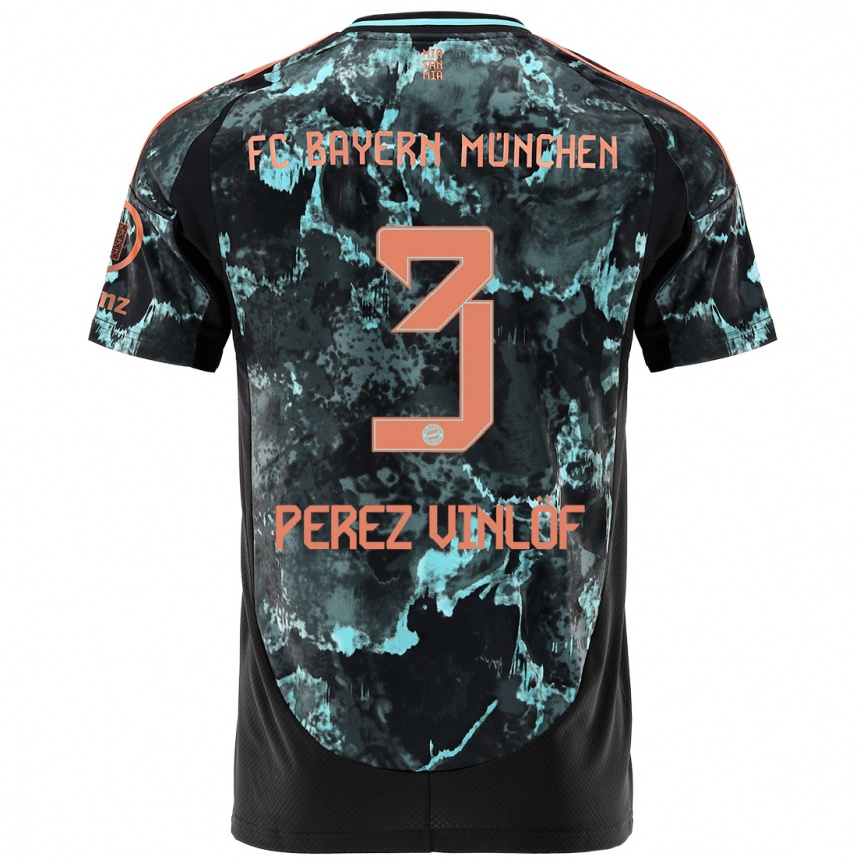 Hombre Fútbol Camiseta Matteo Perez Vinlöf #3 Negro 2ª Equipación 2024/25