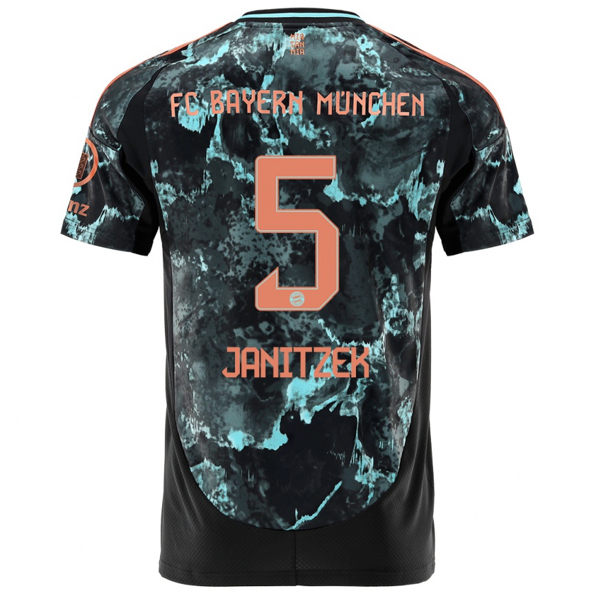 Hombre Fútbol Camiseta Justin Janitzek #5 Negro 2ª Equipación 2024/25