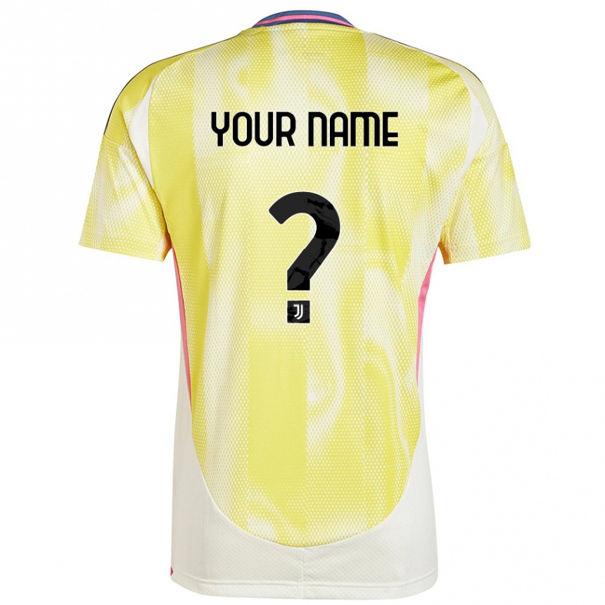 Hombre Fútbol Camiseta Su Nombre #0 Amarillo Solar 2ª Equipación 2024/25