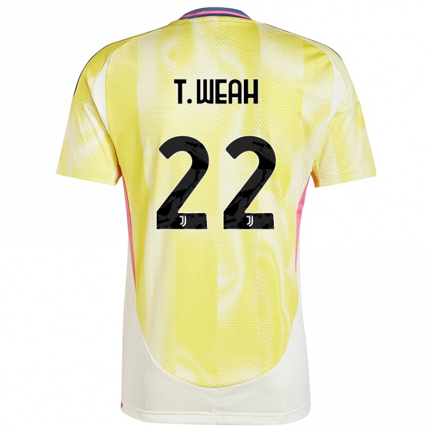 Hombre Fútbol Camiseta Timothy Weah #22 Amarillo Solar 2ª Equipación 2024/25