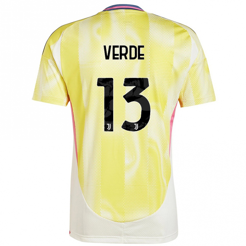 Hombre Fútbol Camiseta Francesco Verde #13 Amarillo Solar 2ª Equipación 2024/25