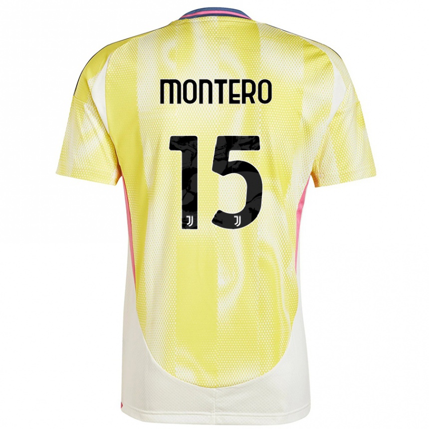 Hombre Fútbol Camiseta Alfonso Montero #15 Amarillo Solar 2ª Equipación 2024/25