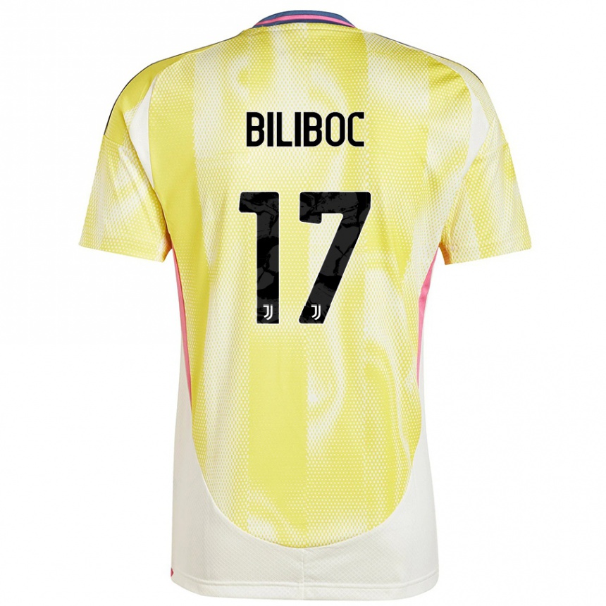 Hombre Fútbol Camiseta Lorenzo Biliboc #17 Amarillo Solar 2ª Equipación 2024/25