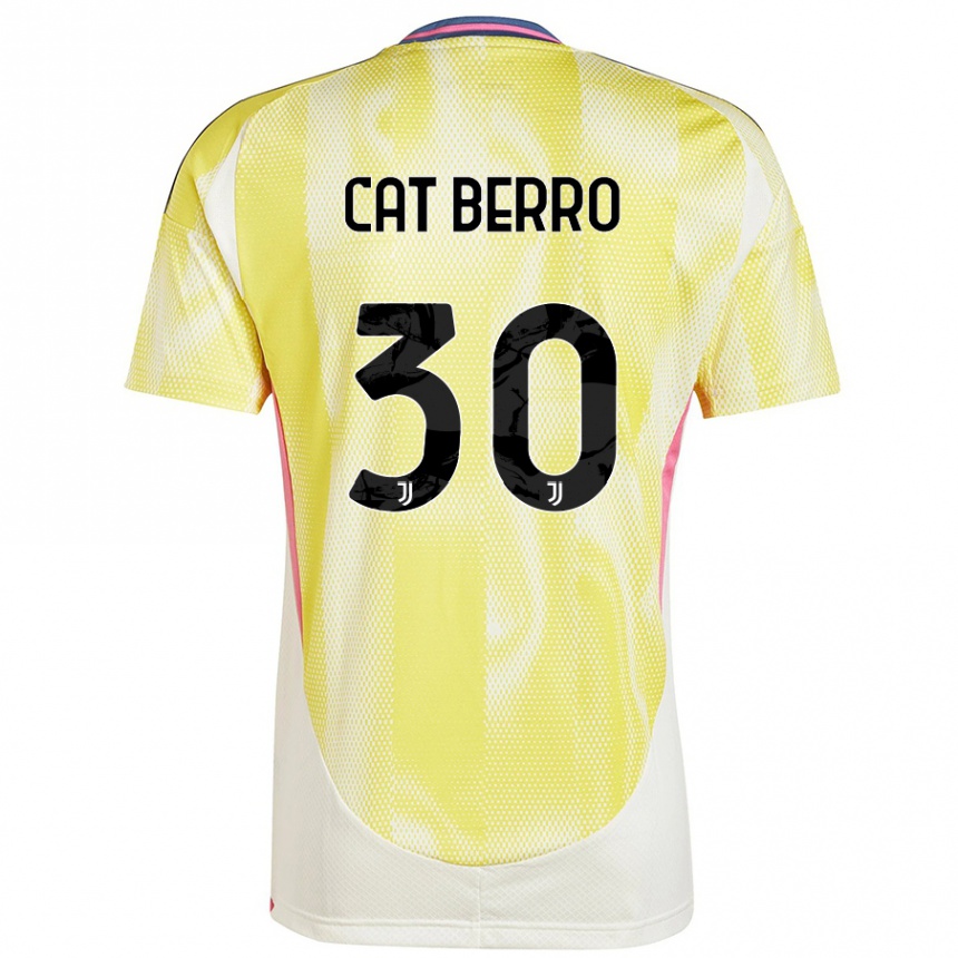 Hombre Fútbol Camiseta Simone Cat Berro #30 Amarillo Solar 2ª Equipación 2024/25