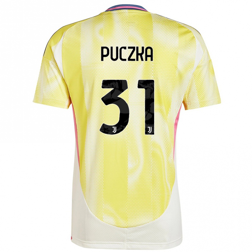 Hombre Fútbol Camiseta David Puczka #31 Amarillo Solar 2ª Equipación 2024/25