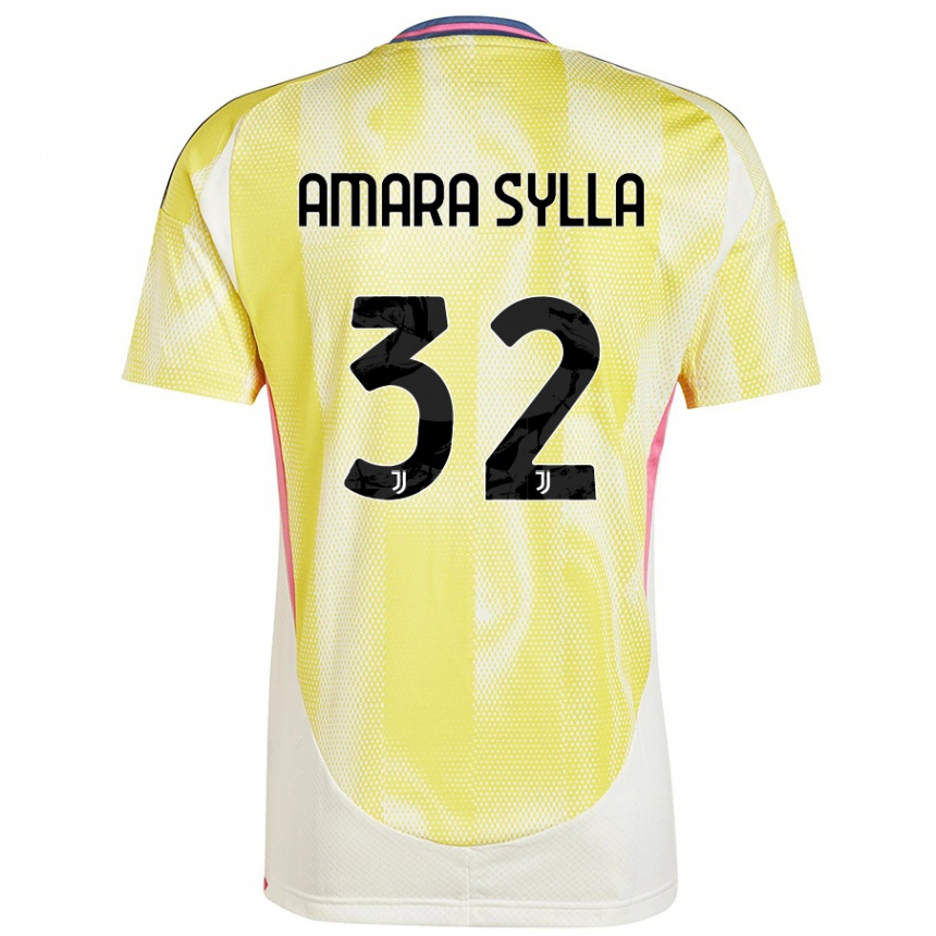 Hombre Fútbol Camiseta Idris Amara Sylla #32 Amarillo Solar 2ª Equipación 2024/25