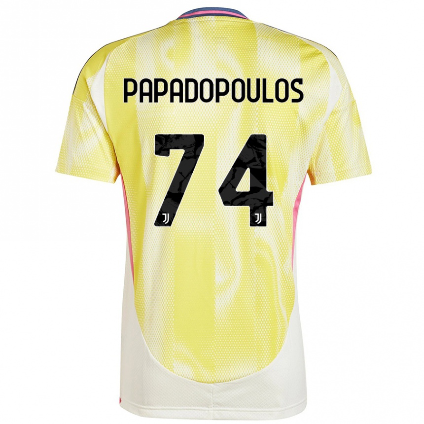 Hombre Fútbol Camiseta Christos Papadopoulos #74 Amarillo Solar 2ª Equipación 2024/25