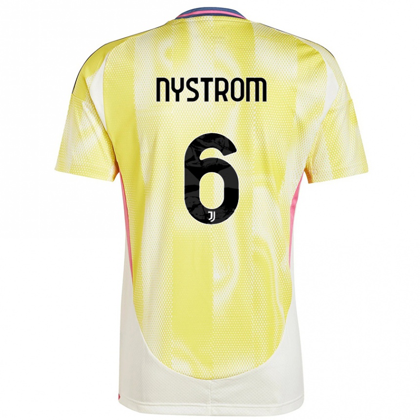 Hombre Fútbol Camiseta Paulina Nyström #6 Amarillo Solar 2ª Equipación 2024/25